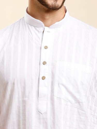 Image of Rajubhai Hargovindas Green Khadi Half Sleeve Kurta