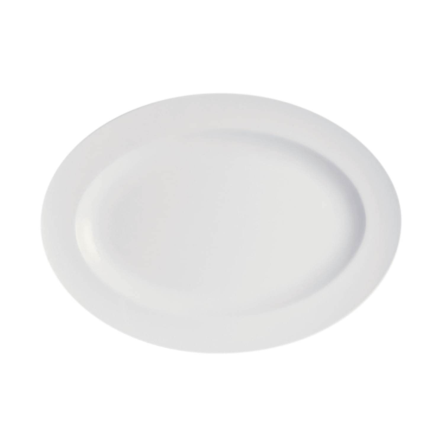 BARALEE PORCELIAN CERAMIC SIMPLE PLUS WHITE OVAL RIM PLATE, 091231A, 24 CM (9 1/2"), PACK OF 12, Rimmed Platter, Dinnerware, Serving Tray, Serving Platter