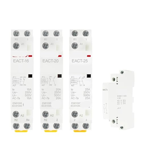 Contactor de CA doméstico para automatizar la climatización y luces del hogar en carril DIN