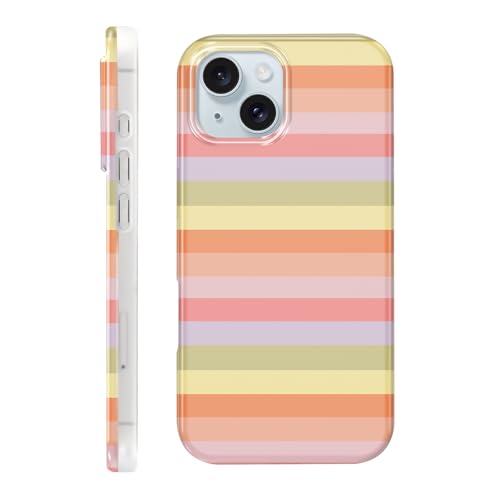 Coque fine iPhone 15 contre les chutes avec silicone souple antichoc à rayures