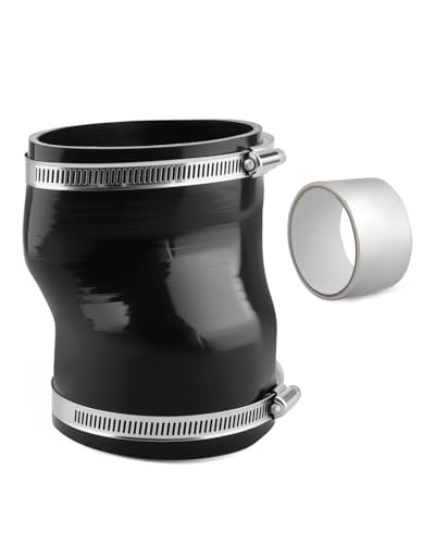 Upgraded Round to Oval Duct Connector with Stainless Steel Worm Drive Clamp Fit for 4 Inches Diameter Recessed Dryer Vent