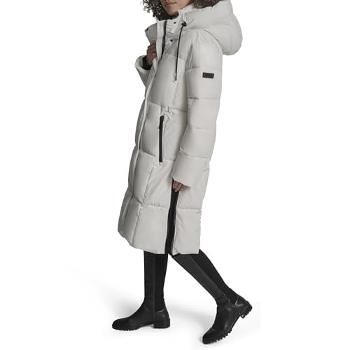 Image of DKNY Women's Hooded Long Down Alternative Puffer Jacket, Black, Large