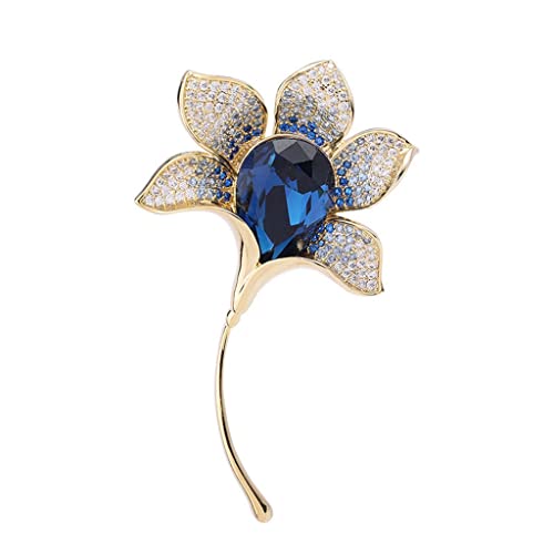 Broche Lily fixe-écharpe anti-glisse pour pull et blazer bleu