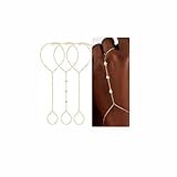 3PCS 14K Gold-Plated Hand Chain Bracelets for Women, Stack Bracelets Set Adjustable, Dainty Ring Bracelet Hand Chain