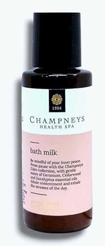 Champney Health Spa - Bath Milk | Geranium, Cedarwood and Eucalyptus Essential Oils | Enhale Contentment & Exhale The Stresses of The Day | 50mL[Travel/Mini Size]