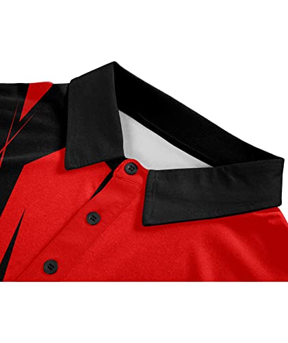Zity Golf Polo Shirts For Men Short Sleeve Athletic Tennis T-Shirt 048-Red 3Xl #TOP3