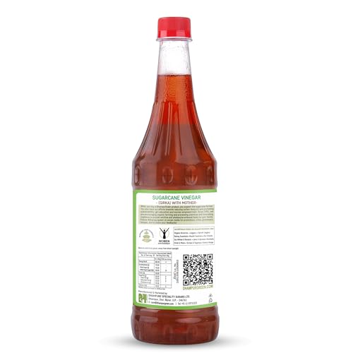 Image of Dhampurgreen Sugarcane Vinegar With Mother, 1600ML (800MlX2) | Sirka | For Cooking, Pickles, Salads, | Sugar Cane Fruit Vinegar