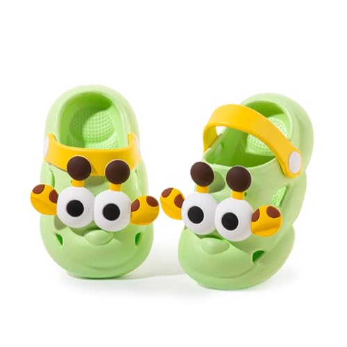 Toddler Sandals Baby Walking Shoes Toddler Girl Cute Cartoon Garden Shoes Boys Non Slip Soft Sole Lightweight Breathable Causal Wide Slides Slippers Outdoor Slip on Sandals 18-24 Months(Green 140)6T
