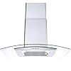 Range Hood 30 Inch, Tieasy Wall Mount Kitchen Hood with Ducted/Ductless Convertible Duct, Stainless Steel Chimney and Baffle Filter, 3-Speed Push Button, LED Lights