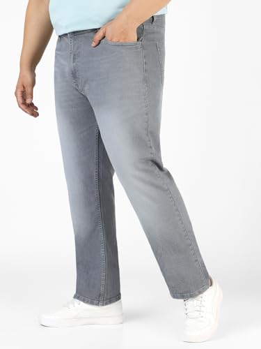 Image of Urbano Plus Men Mid Rise Regular Fit Washed Jeans Stretchable