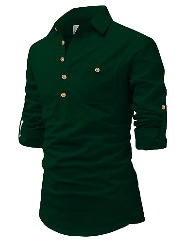 Image of Vida Loca Men Cotton Full Sleeve Casual Spread Collor Slim Fit Short Kurta for Men and Boys (Pack of 2)