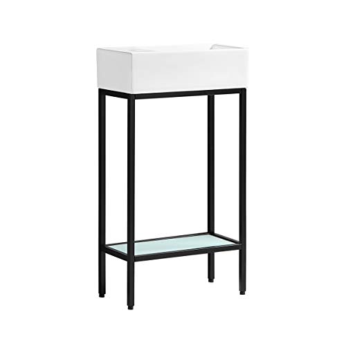 Image of Swiss Madison Pierre 19 Single, Freestanding, Open Shelf, Matte Black Frame Bathroom Vanity