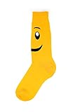 Foot Traffic, Men's Wacky Novelty Socks, Smiley Face (Shoe Sizes 7-12)