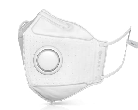 Blueair Kid N95 Mask with US Patent Technology Age 4 to16 Year With Ear And Headloop Accessories -( White Color - Reusable With US Patent Valve- Boy & Girl )
