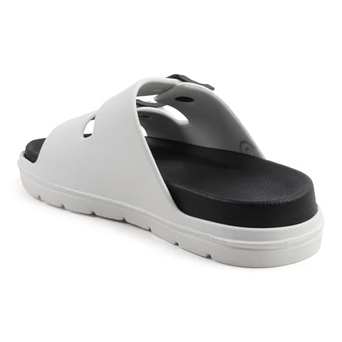 Image of Men's Double Strap EVA Slippers | Lightweight Adjustable Buckle Slides | Anti-Skid Comfortable Casual Sandals for Indoor Outdoor