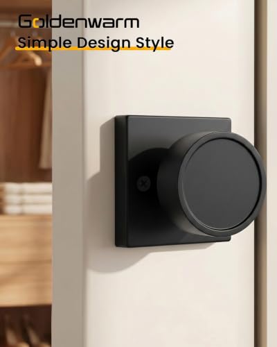 Image of Goldenwarm Black Door Knobs Dummy, No-Turning Single-Sided Interior Door Knob for for Pantry, French Doors & Closets, 2 Pack /4 Pieces