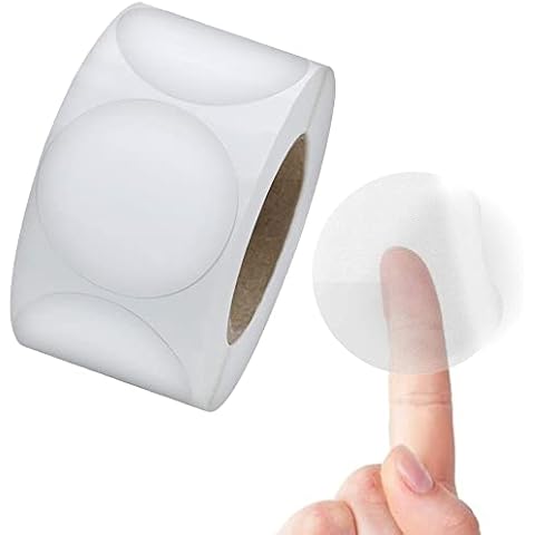 Performore Crystal Clear Transparent 1.5" Round Stickers, Envelope Tab Sealer and Retail Package Round Clear Seal Labels Self Adhesive Stickers, 1000 Stickers Per Roll Cover