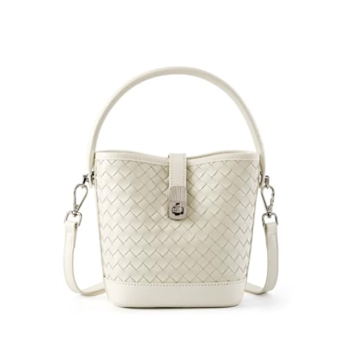 Top layer woven bucket women's bag women's hand-to-hand crossbody bag commuter shoulder bag