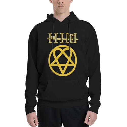 Heartagram Hoodies for Men's Hooded Sweatshirt Black