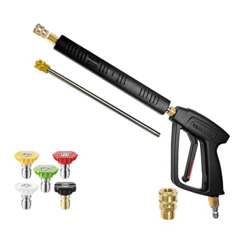 YAMATIC Pressure Washer Gun with 3/8" Swivel Quick Connector & M22-14mm Fitting Cover