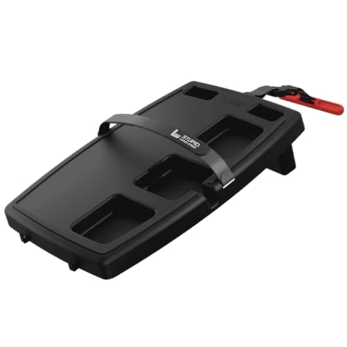STUPID Car Tray: Ultimate Car Accessory and Portable Tray - Includes 2 12 Elastic Cargo Straps and Quick-Release Seat Anchor - TPV Grippy Ring and Feet - Midnight Mayhem