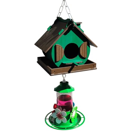 Casinha De Passarinho Decorar Bebedouro Beija-flor + Néctar (Verde)