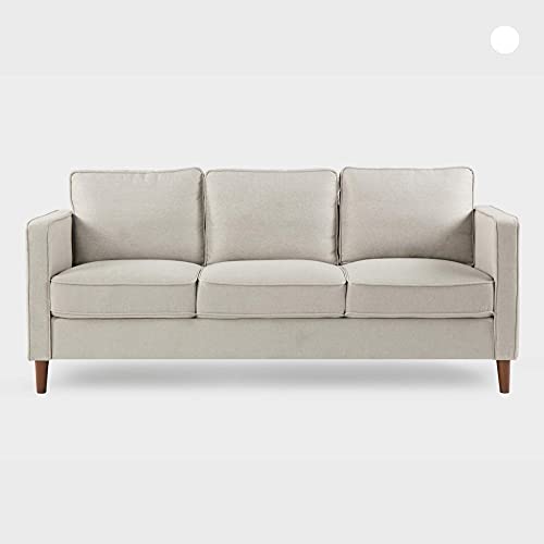 Mellow Hana Modern Linen Fabric Loveseat/Sofa/Couch With Armrest Pockets, Sand Grey #TOP3