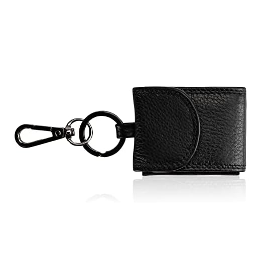 kleine Mini Jeans Börse Leder schwarz mit Fach für Ihren Einkaufswagenchip