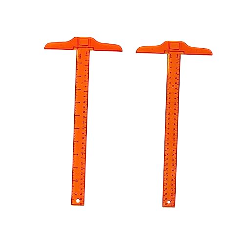 HOMSFOU 2pcs Shape Ruler Plastic Measuring Tool Ruler Double Scale for Drafting and Layout Work and Double