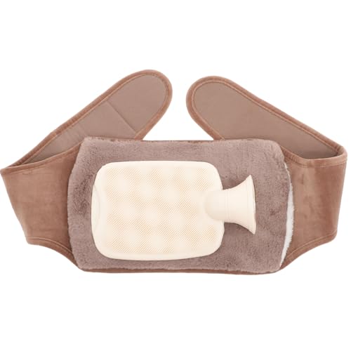 Bolsa de agua caliente de PVC anti-cólicos con funda de peluche suave para aliviar dolores en casa