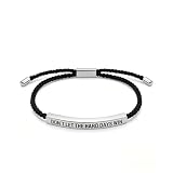 Crunier Bracciale intrecciato, Don't Let the Hard Days Win Braccialetti ispiratori, Regolabili, Argento, Bracciale intrecciato fatto a mano per donne e uomini