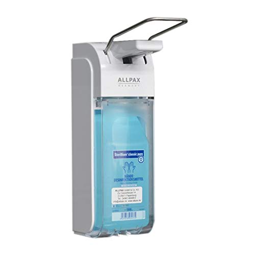 Allpax professioneller medizinischer Desinfektionsspender Universal 500 ml und 1000 ml Handdesinfektionsspender Eurospender - Flexible Dosiermengen - Bequeme Installation Cover