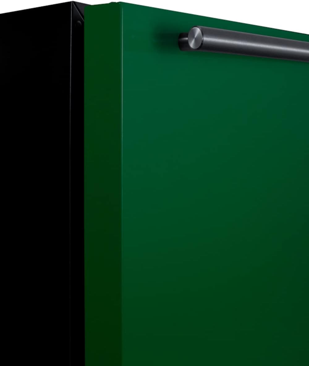 Summit Appliance BAR631BKG 24" Wide All-Refrigerator, Emerald Green Door, Professional Handle, Hidden Evaporator, Automatic Defrost, Adjustable Thermostat, Interior Light