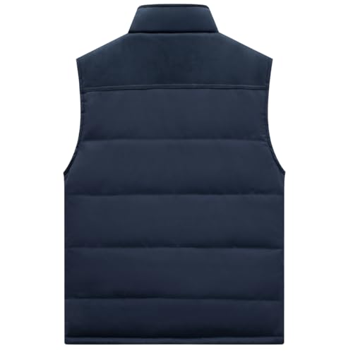 Image of Msmsse Men's Outerwear Vests Winter Quilted Padded Vest Gilet Stand Collar Warm Puffer Vest