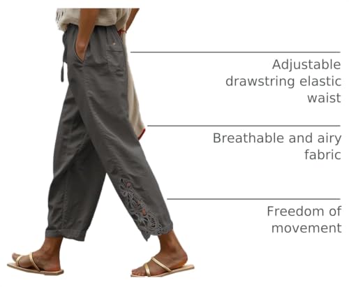 Image of Women Fashion 2026 Casual Elastic Waist Pants with Pockets