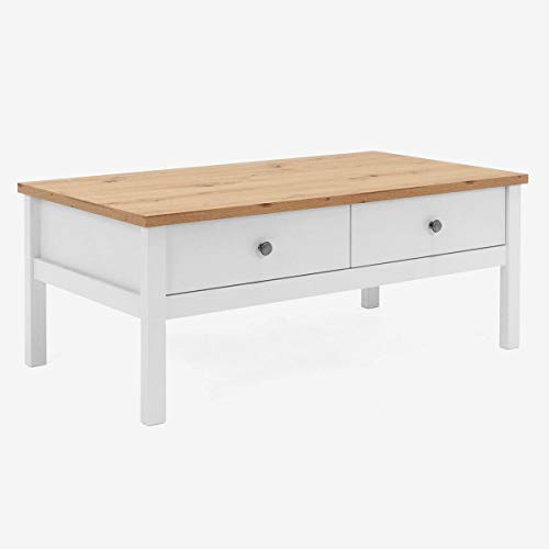 DEINE TANTE EMMA 002874 Bergen 56A - Mesa auxiliar (madera de roble), color blanco