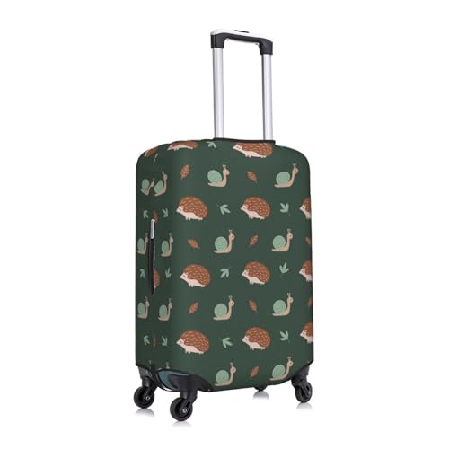 Green Snails Brown Hedgehogs Luggage Cover Protector Anti-Scratch Washable Fits 18-32 Inch Luggage-Medium3