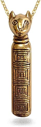 Egyptian Goddess Bastet Cat Necklace - 18" - Made in USA