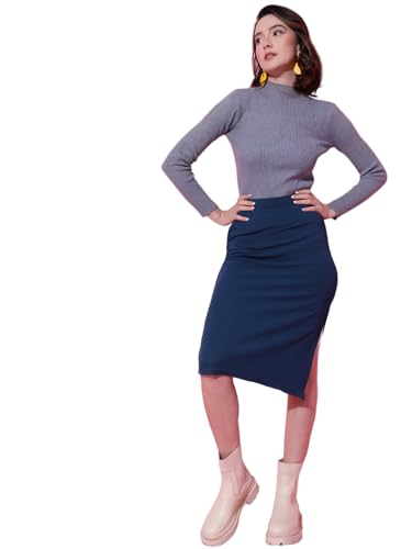 Image of KOTTY Women's Solid and Printed Skirts - A-Line || Pencil || Midi || Maxi || Knee-Length || Flared || Asymmetric Styles for Chic and Comfortable Fashion