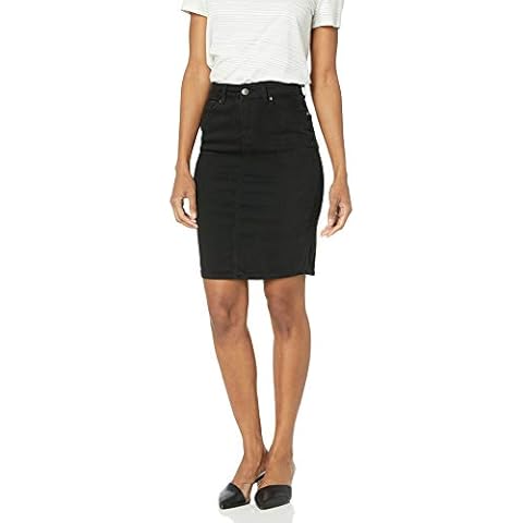 CG JEANS womens Stretch Denim Mini Jean Basic Five Pocket Skirt, Black Denim, X-Large US Cover