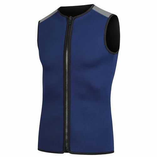 Wet Suit, Sleeveless Mens Wetsuit Top Hooded Thermal Wetsuit Vest for Snorkeling & Surfing, Navy Blue, Size L miniatura 1