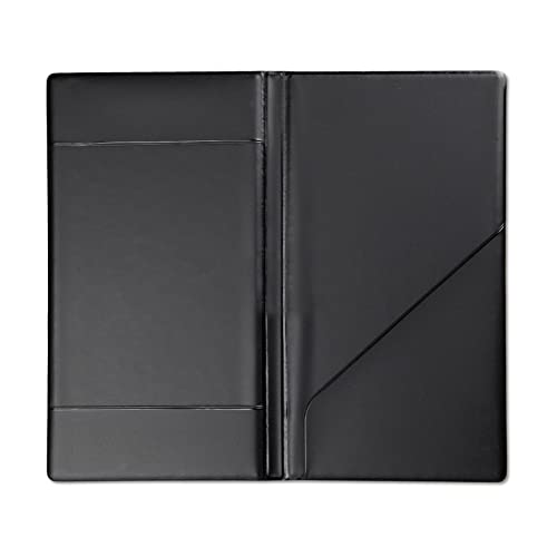 DAG Style Porta Conto Linea Toscana, PVC atossico igienizzabile, Colore Nero, Dimensioni 12 x 22 cm, Finitura Ruvida, 2 Tasche e portapenna, Made in Italy