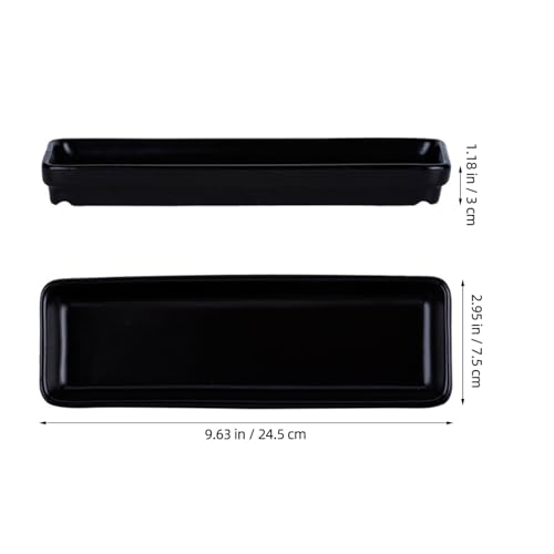 Plato de cerámica para sushi y snacks color negro miniatura 2