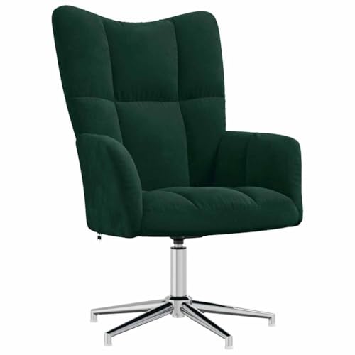 Genérico Sillón de Relax de Terciopelo Verde Oscuro,Mobiliario,Sillas,Sillones-328119