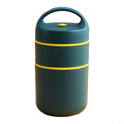 RiseNova Lonchera térmica al vacío con calentador de alimentos aislado de acero inoxidable, contenedor apilable a prueba de fugas para comidas frías y calientes, taza de sopa, 19,5 x 9,6 x 9,6 cm (B)