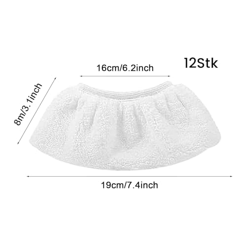 Littlegaofeithing Dampfreiniger Mikrofaser Ersatztücher Set - 12 x Ersatzbezug Tücher für Handdampfreiniger - waschmaschinengeeignet - Dampfreiniger Zubehör