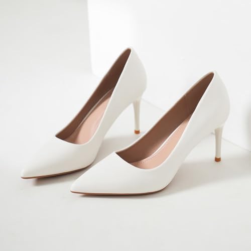 Image of Women's Low Kitten Heel Pumps Classic Fashion Dress Pumps Simple Heeled Shoes for Office Work
