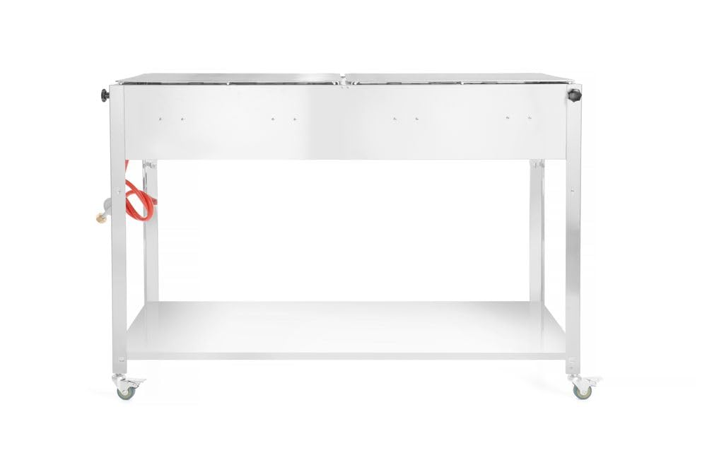 HENDI Grill a gas Grill-Master Quattro, cucina, griglia per barbecue, a gas propano e butano, accensione elettronica, 22kW(Hs), 1270x525x(H)840mm, acciaio inox 18/0