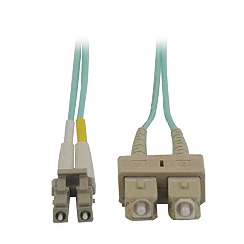 Cable de fibra óptica OM3 con conectores cerámicos 2X SC y 2X LC de 15 m