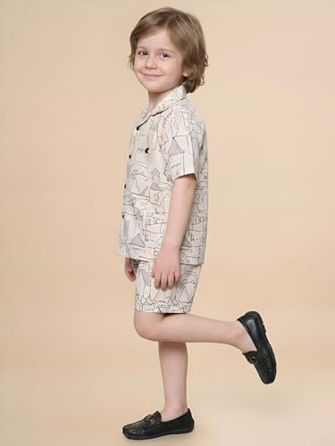 Image of POLKA TOTS 100% Cotton Half Sleeve Shirt and Shorts Combo for Boys | Co-Ord Set for Kids | Summer Wear Dress for Toddlers | Breathable & Skin-Friendly Boys Clothes | Trendy Summer Outfit & Beach Wear
